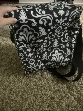 Thirty One Black And White Cooler With adjustable Strap